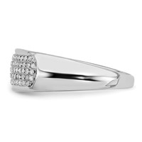 Sterling Silver Rhodium Plated Diamond Ladies Band view 4
