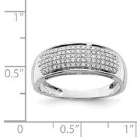 Sterling Silver Rhodium Plated Diamond Ladies Band view 3