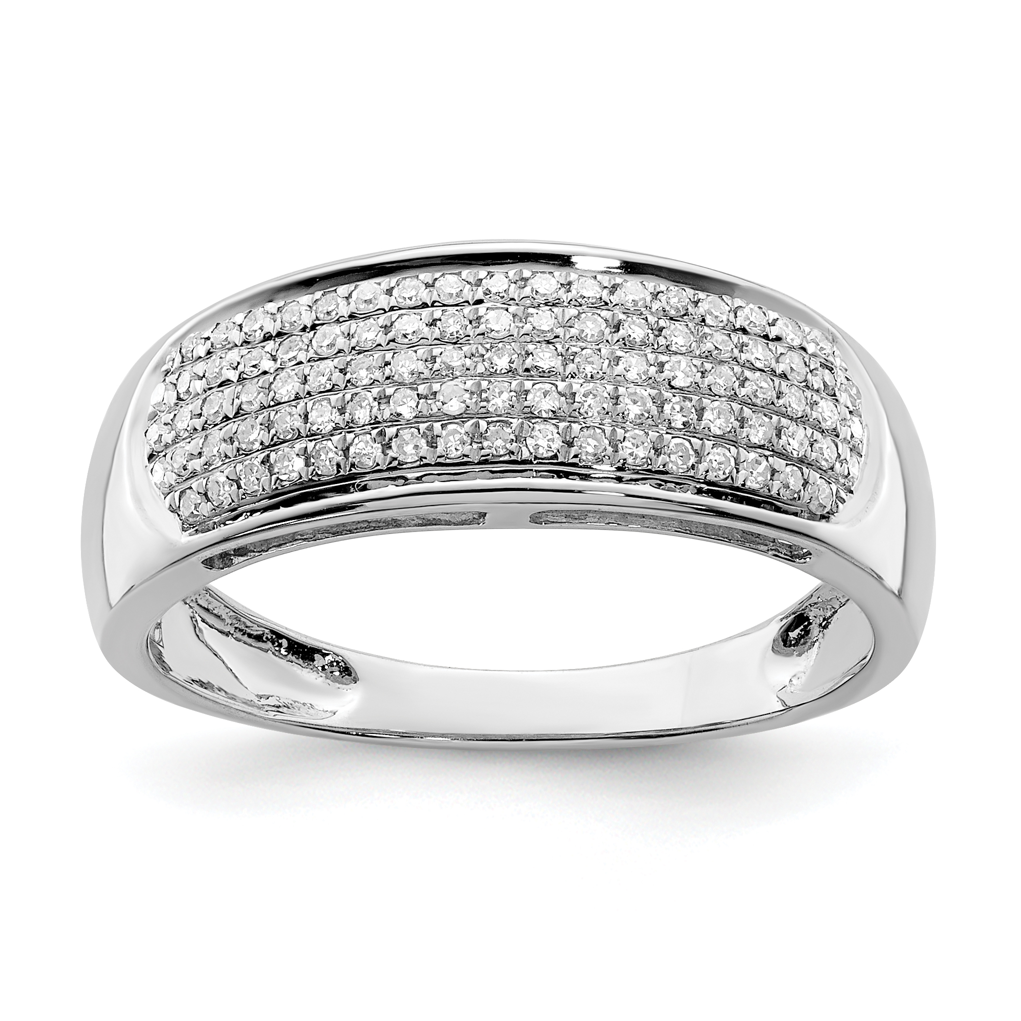 Sterling Silver Rhodium Plated Diamond Ladies Band (QR4801-7)