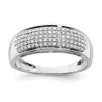 Sterling Silver Rhodium Plated Diamond Ladies Band view 1