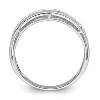 Sterling Silver Rhodium Plated Diamond Ladies Band view 2