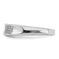 Sterling Silver Rhodium Plated Diamond Ladies Band view 4