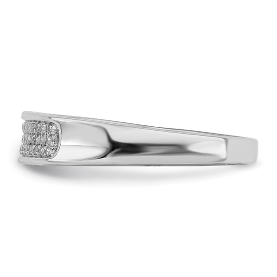 Sterling Silver Rhodium Plated Diamond Ladies Band
