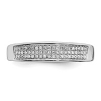 Sterling Silver Rhodium Plated Diamond Ladies Band view 5