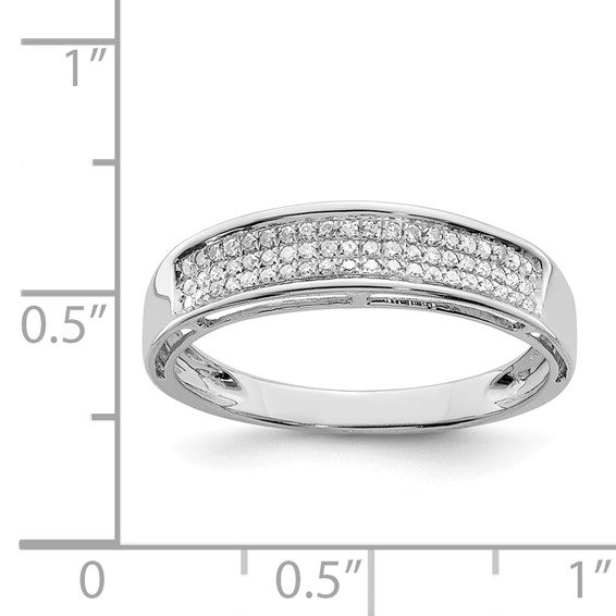 Sterling Silver Rhodium Plated Diamond Ladies Band