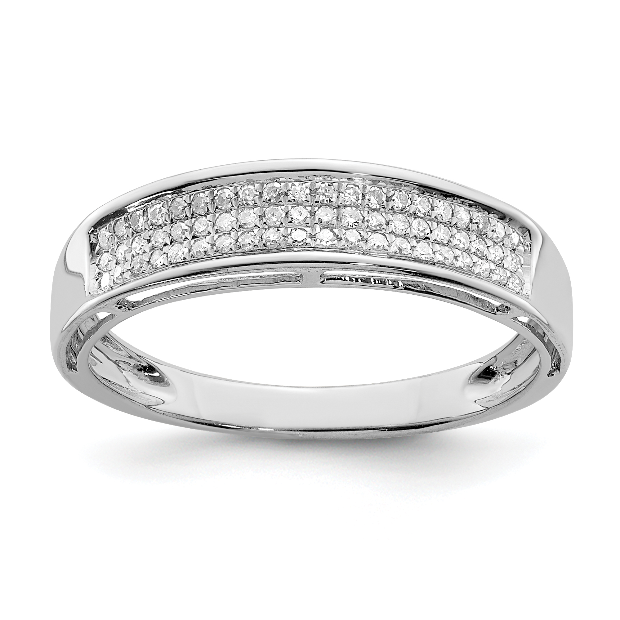 Sterling Silver Rhodium Plated Diamond Ladies Band (QR4805-6)
