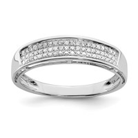 Sterling Silver Rhodium Plated Diamond Ladies Band view 1