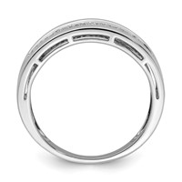 Sterling Silver Rhodium Plated Diamond Ladies Band view 2