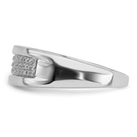Sterling Silver Rhodium Plated Diamond Ladies Band view 4