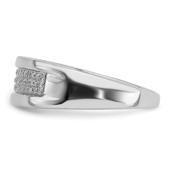 Sterling Silver Rhodium Plated Diamond Ladies Band