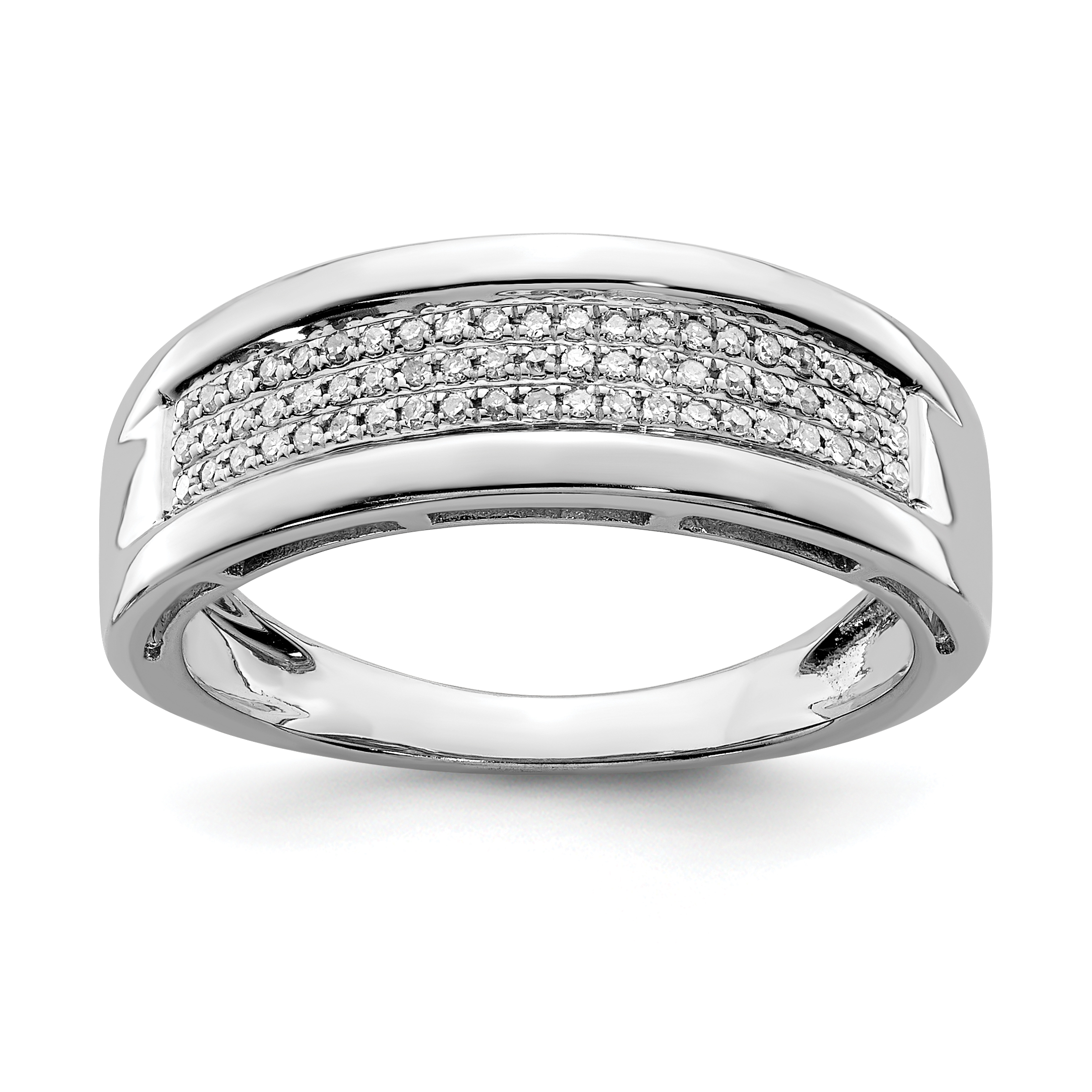 Sterling Silver Rhodium Plated Diamond Ladies Band (QR4809-6)