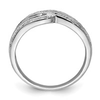 Sterling Silver Rhodium Plated Diamond Ring view 2