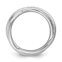 Sterling Silver Rhodium Diam. Band view 2