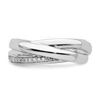 Sterling Silver Rhodium Diam. Band view 3