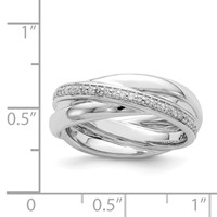 Sterling Silver Rhodium Diam. Band view 4