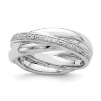 Sterling Silver Rhodium Diam. Band view 1