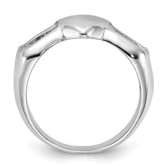 Sterling Silver Polished Hearts Ring