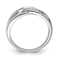 Sterling Silver Rhodium Plated Diamond Ring view 2