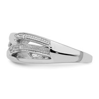 Sterling Silver Rhodium Plated Diamond Ring view 3