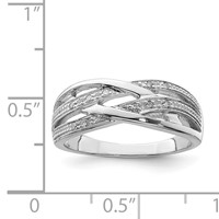 Sterling Silver Rhodium Plated Diamond Ring view 4