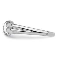 Sterling Silver Rhodium Plated Diamond Ring view 3