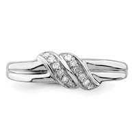 Sterling Silver Rhodium Plated Diamond Ring view 5