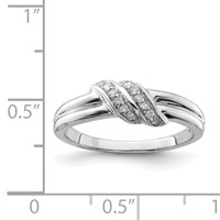 Sterling Silver Rhodium Plated Diamond Ring view 4