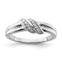 Sterling Silver Rhodium Plated Diamond Ring view 1