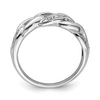 Sterling Silver Rhodium Plated Diamond Ring view 2