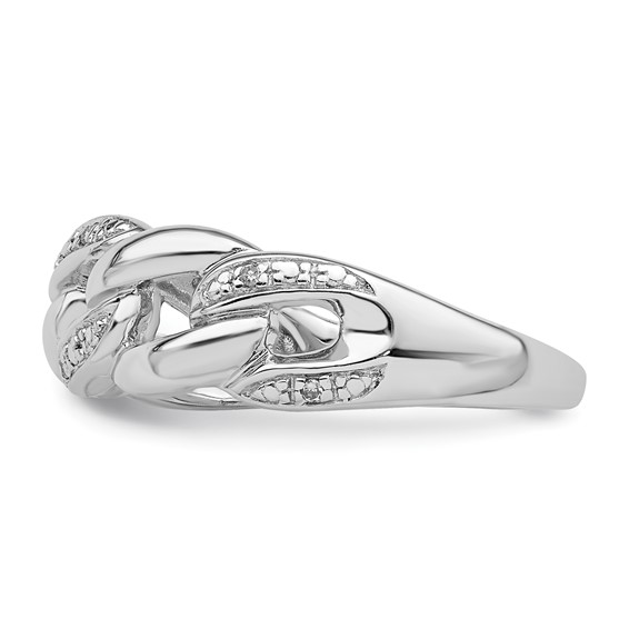 Sterling Silver Rhodium Plated Diamond Ring