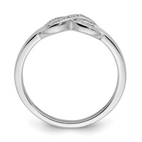 Sterling Silver Rhodium Plated Diamond Infinity Ring view 2