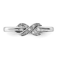 Sterling Silver Rhodium Plated Diamond Infinity Ring view 5