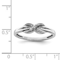 Sterling Silver Rhodium Plated Diamond Infinity Ring view 4