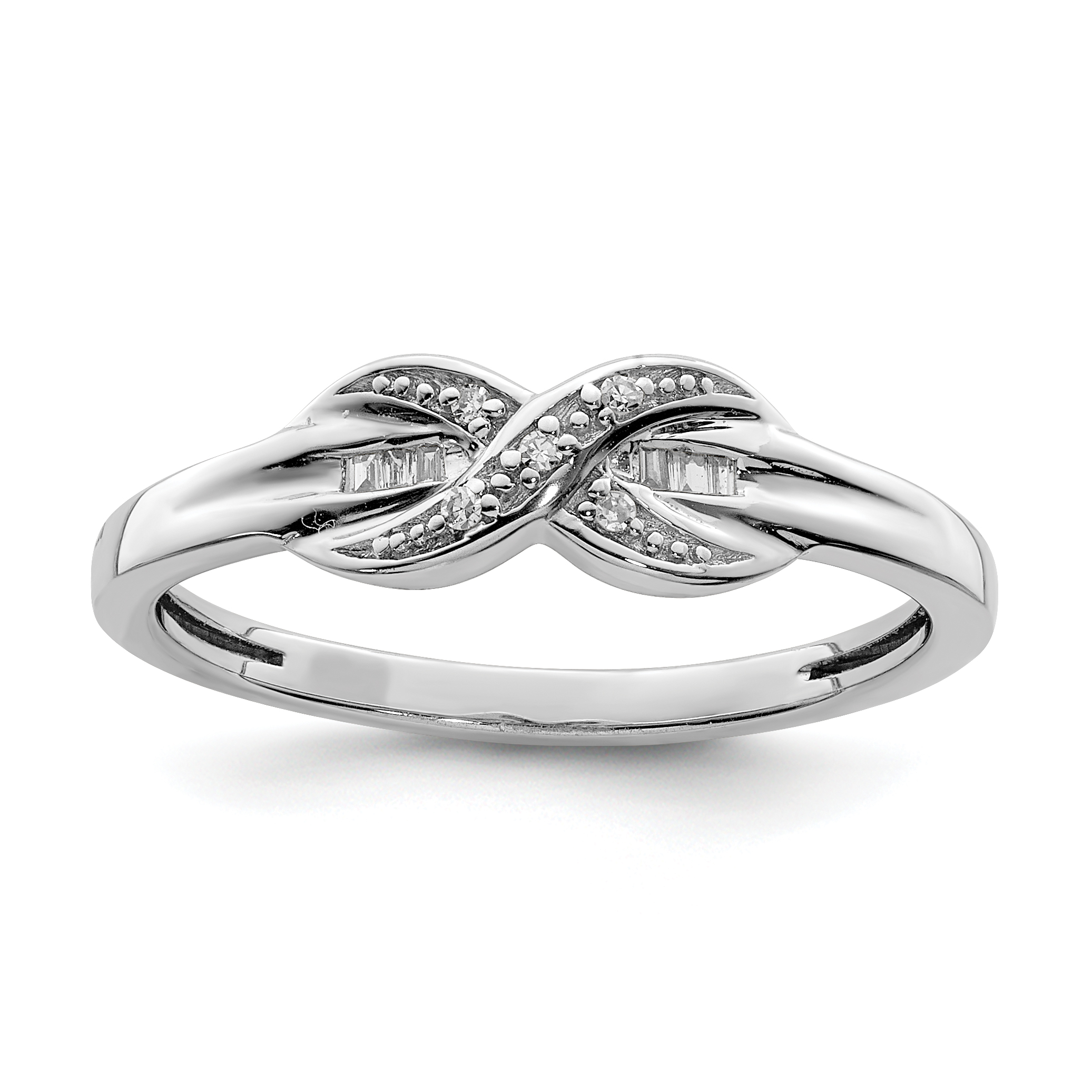 Sterling Silver Rhodium Plated Diamond Infinity Ring (QR4871-6)
