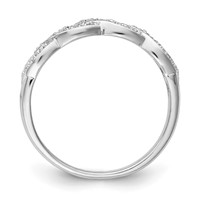 Sterling Silver Rhodium Plated Diamond Ring view 2