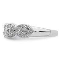 Sterling Silver Rhodium Plated Diamond Ring view 3