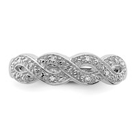 Sterling Silver Rhodium Plated Diamond Ring view 5