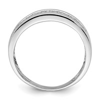 Sterling Silver Rhodium Plated Diamond Ladies Band view 2
