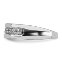 Sterling Silver Rhodium Plated Diamond Ladies Band view 4
