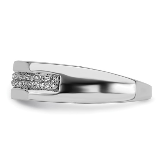 Sterling Silver Rhodium Plated Diamond Ladies Band