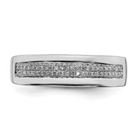 Sterling Silver Rhodium Plated Diamond Ladies Band view 5