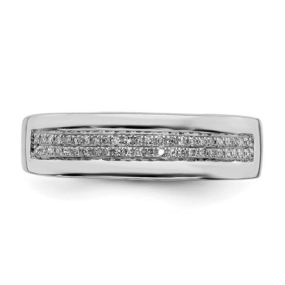 Sterling Silver Rhodium Plated Diamond Ladies Band