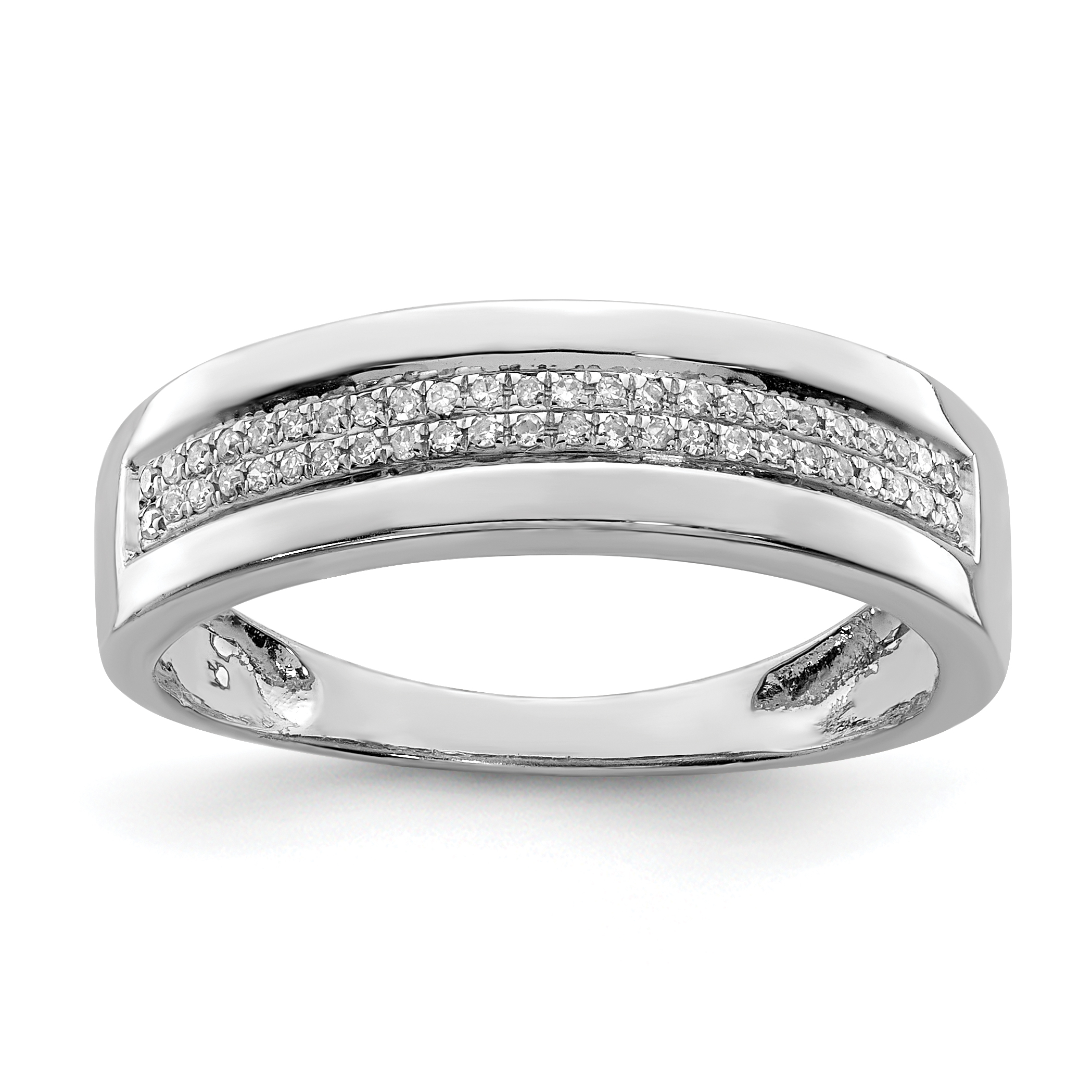 Sterling Silver Rhodium Plated Diamond Ladies Band (QR4924-8)