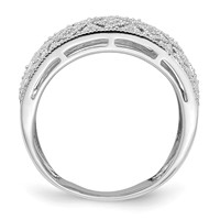 Sterling Silver Rhodium Plated Fancy Diamond Band view 2