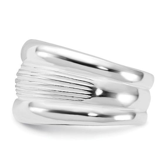 Sterling Silver Polished Ridged Ring