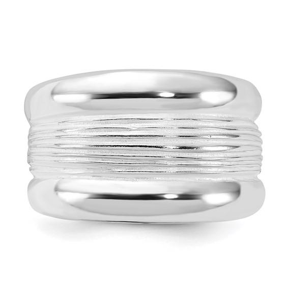 Sterling Silver Polished Ridged Ring