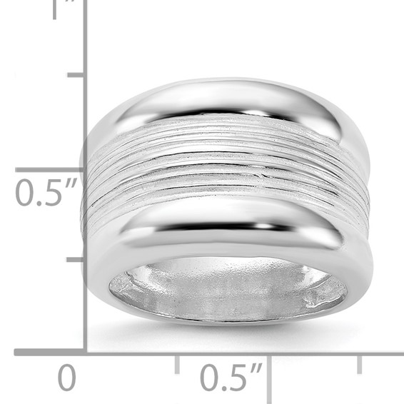 Sterling Silver Polished Ridged Ring