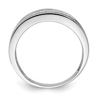 Sterling Silver Rhodium Plated Diam. Men's Band view 2