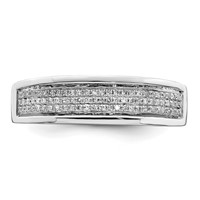 Sterling Silver Rhodium Plated Diam. Men's Band view 5