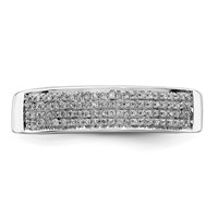 Sterling Silver Rhodium Plated Diam. Men's Band view 5